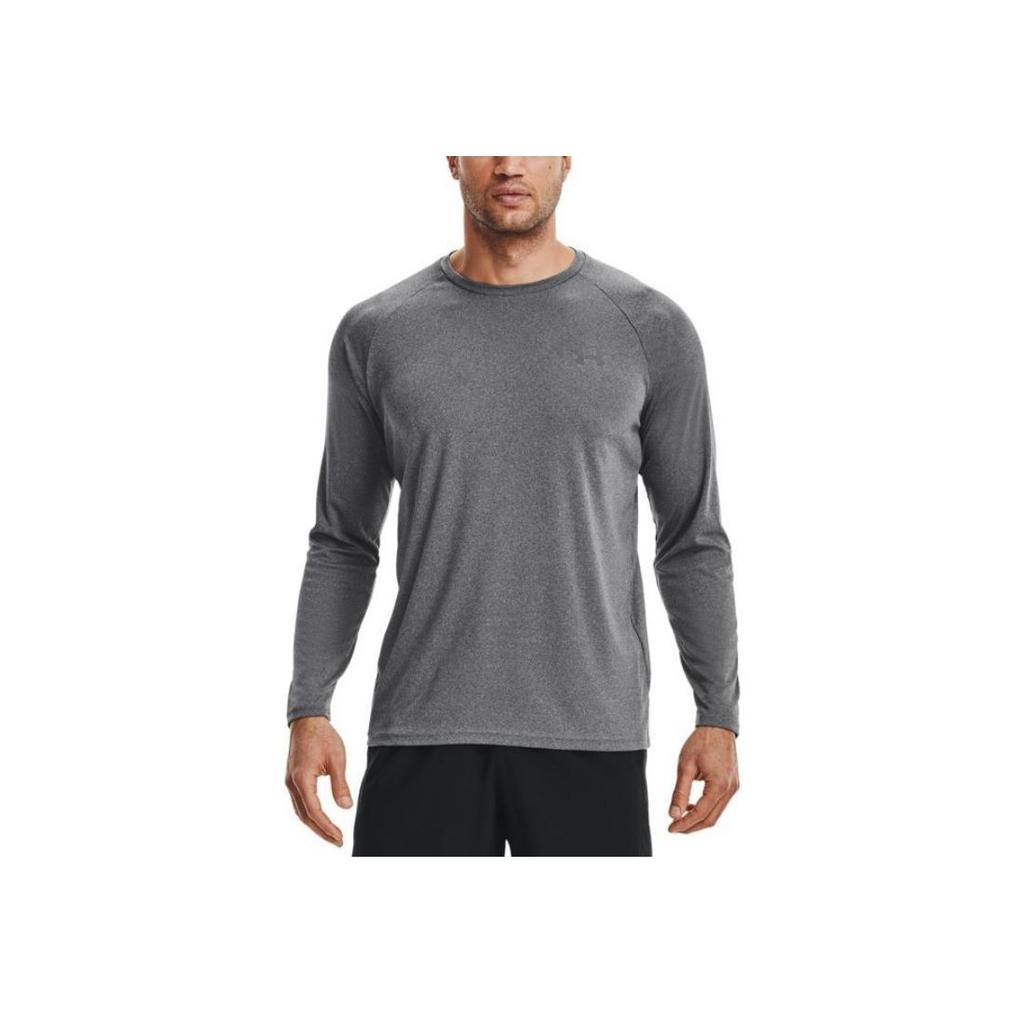 Under Armour Solid Color Training Round Neck Long Sleeve Raglan T-Shirt Men Tops Gray 1327970-001