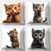 45X45Cm Cat Collection Pillowcase Home And Office Decor Square Pillowcase One Side Print