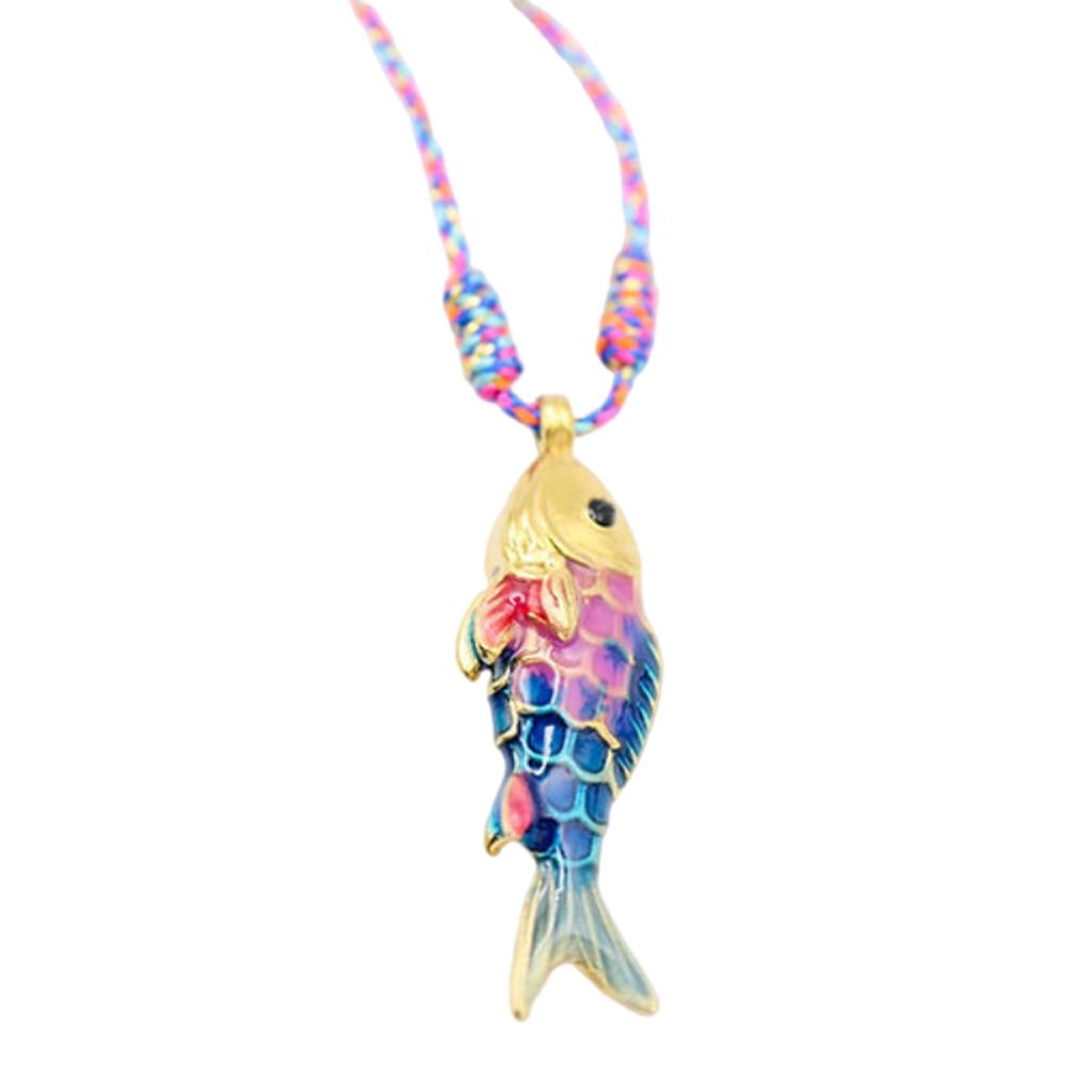 Stainless Steel Ocean Fish Pendant Necklace Colorful Marine Design Optional Neck Jewelry Gift for Kids and Adults