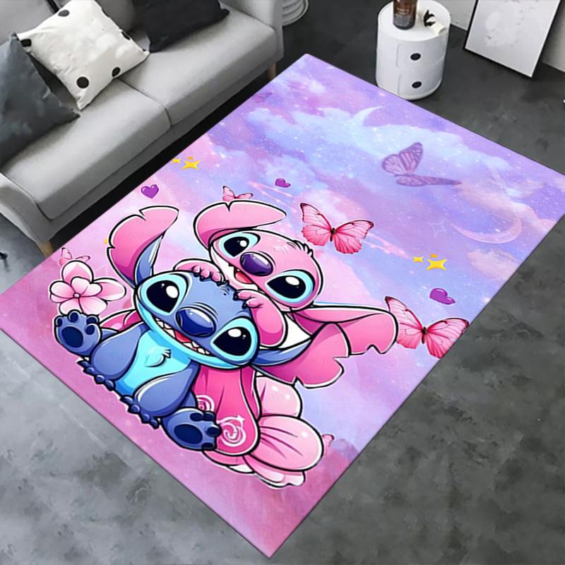 Office Rug Stitch, Butterflies theme 3D Printed Anti-Slip Rug-Machine Washable for Living Room