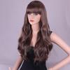 26 Inch Long Curly Full Wigs with Bangs Natural Looking Breathable Wigs for Photography Stage Movie Hair