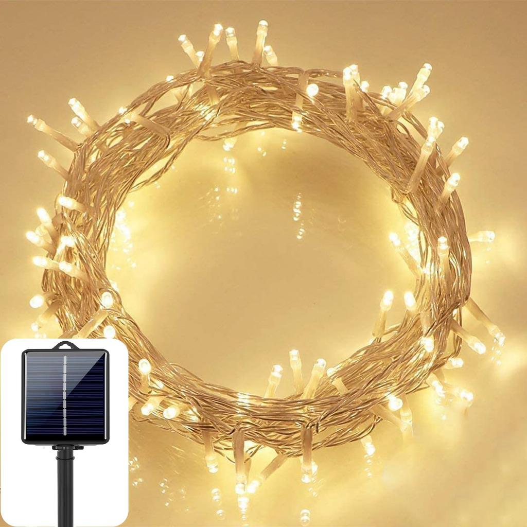 Solar LED String Lights, Outdoor Waterproof, 50 Bulbs, 7M, 8 Modes, Automatic Nighttime Lighting, Multifunctional Decoration