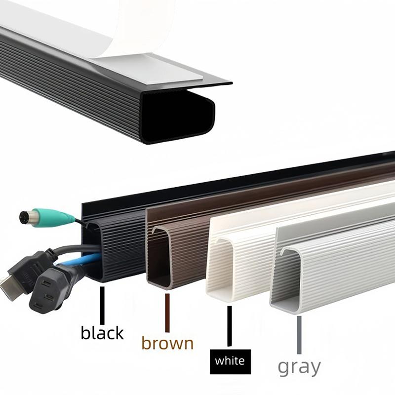 Channel Desk Cable Organizer Cable Management Accessories White Cable Protecter No Drilling Under Desk Management Tray