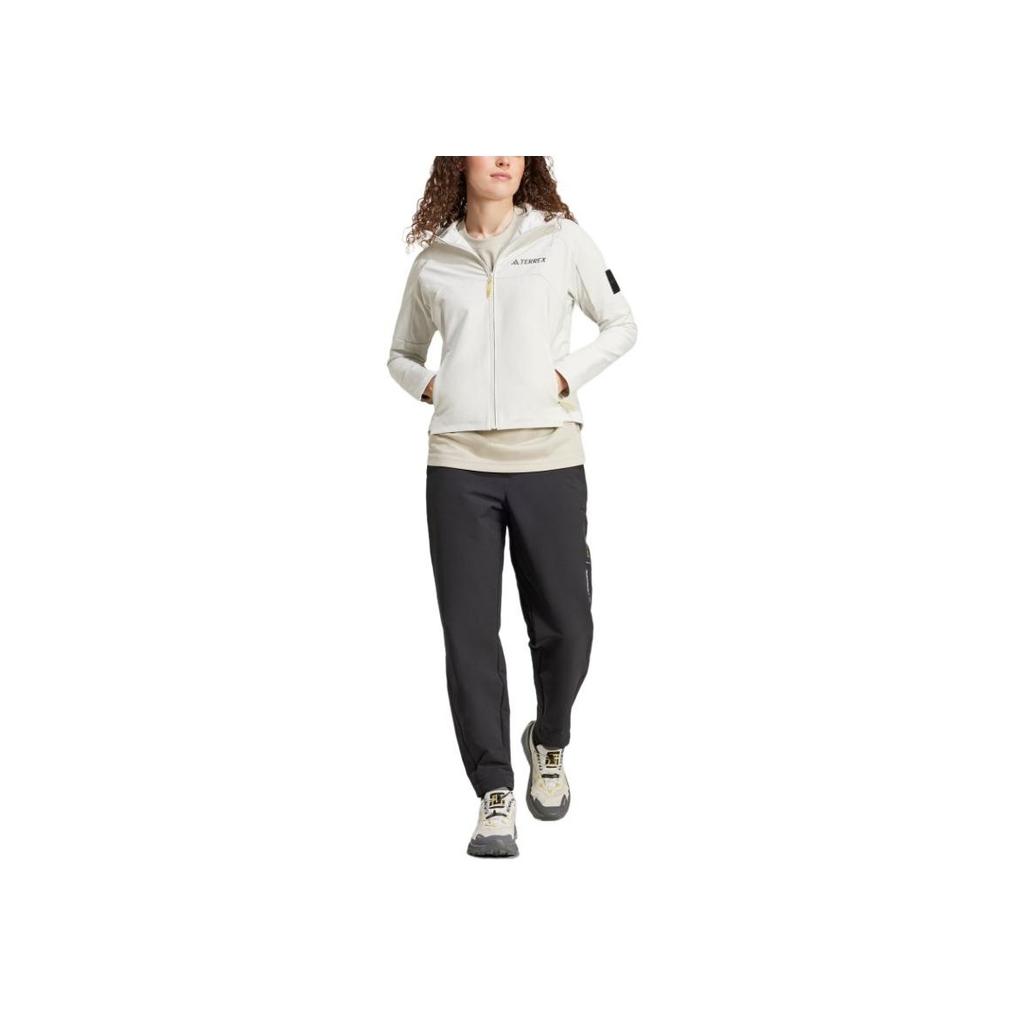 Adidas X Colaboración National Geographic Softshell Logo Outdoor Cortaviento Transpirable Repelente al agua Chaqueta Manga Larga Mujer Chaqueta IX5629