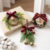 Christmas Jingle Bells Door Hanger Ornament Velvet Bow Pine Cone Bell Pendants For Christmas Decoration Christmas Gift Noel