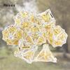 7 Pcs White Yellow Leaf Flower Metal Dice Hollow Metal Polyhedral Dice Set Suitable for Role-Playing RPG  Board Game Card Game