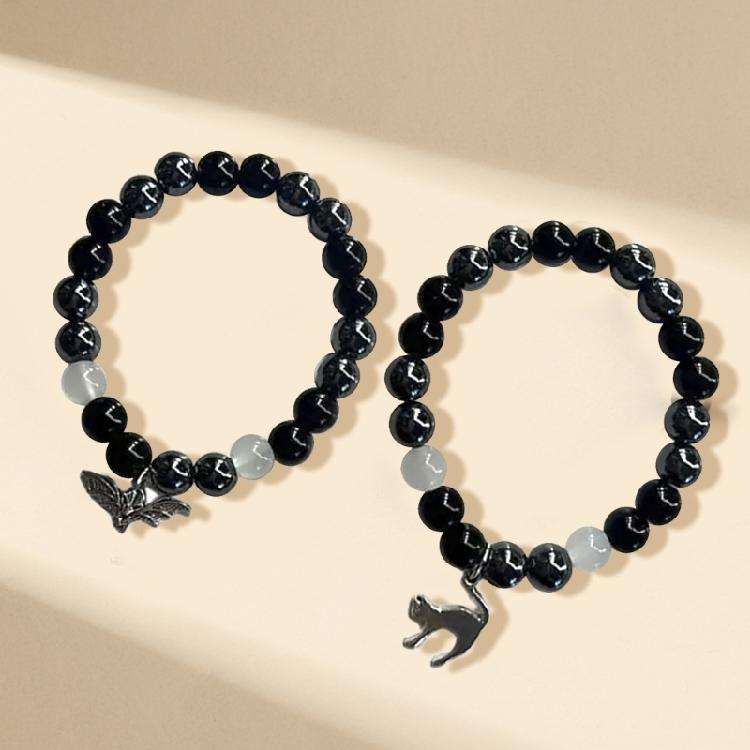 Unique Couple Bangles Different Colors  Beaded Chains Bracelets Accessory