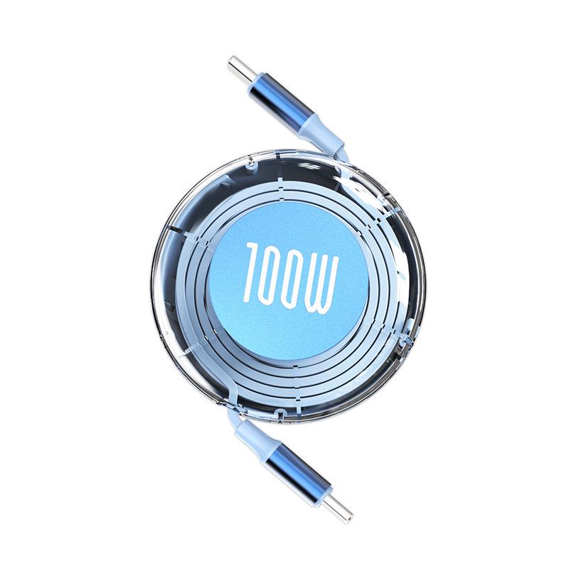 Wysuwany szybki kabel ładujący 100W C-to-C: Rozciągliwy, Wielofunkcyjny i Przenośny do Użytku w Samochodzie