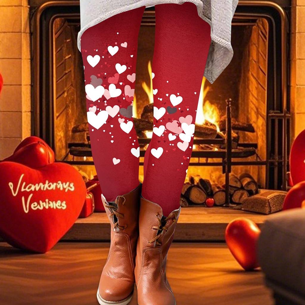 Damen-Druckhose, elastische Leggings aus weicher Baumwolle, lässiger Heimpyjama