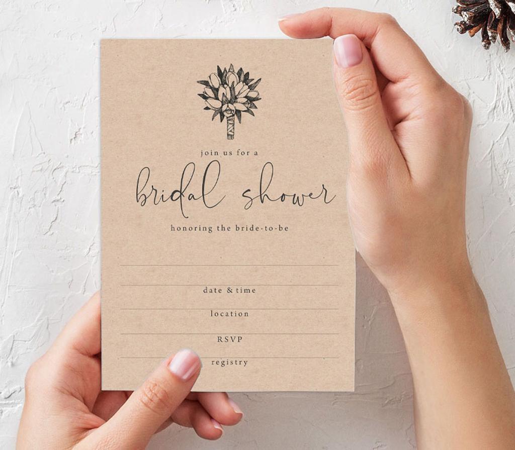 Inkdotpot 30A  Rustic Kraft PaperA  Fill-In Style Bridal Shower Invitations Wedding Blank