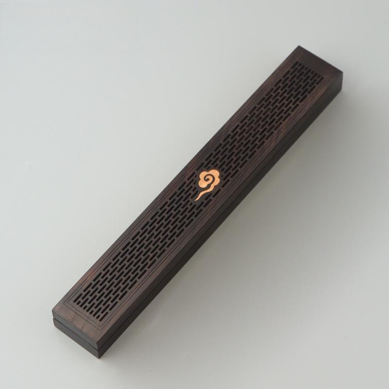 Ebony Lying Incense Box Wooden Line Incense Box Sandalwood Burner Line Incense Plug Red Light Sandalwood