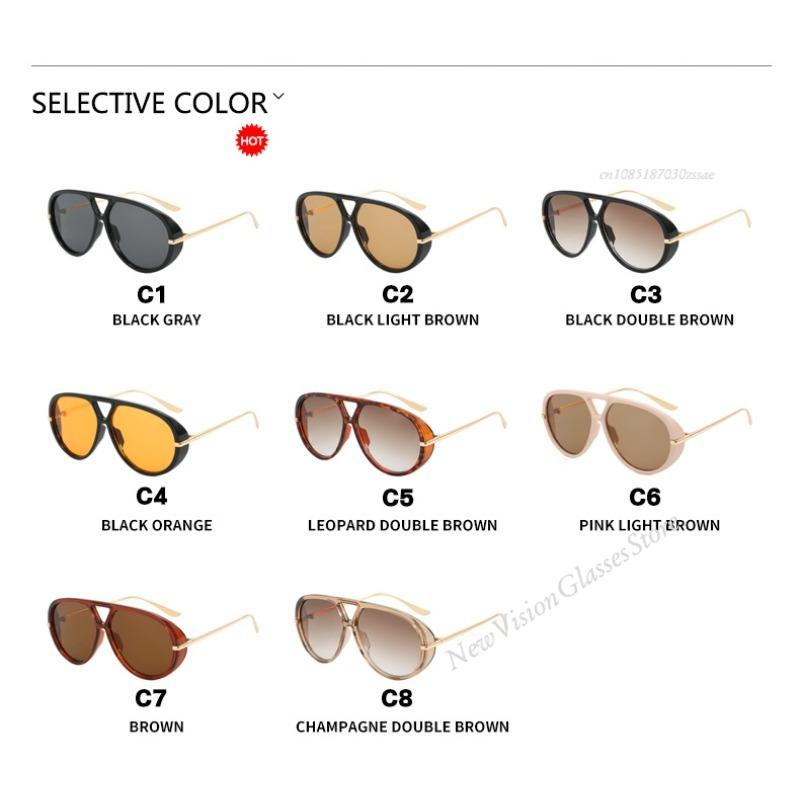 Oversized Pilot Sunglasses Vintage Double Bridge Trendy Luxury Brand Design Women Outdoor Shades