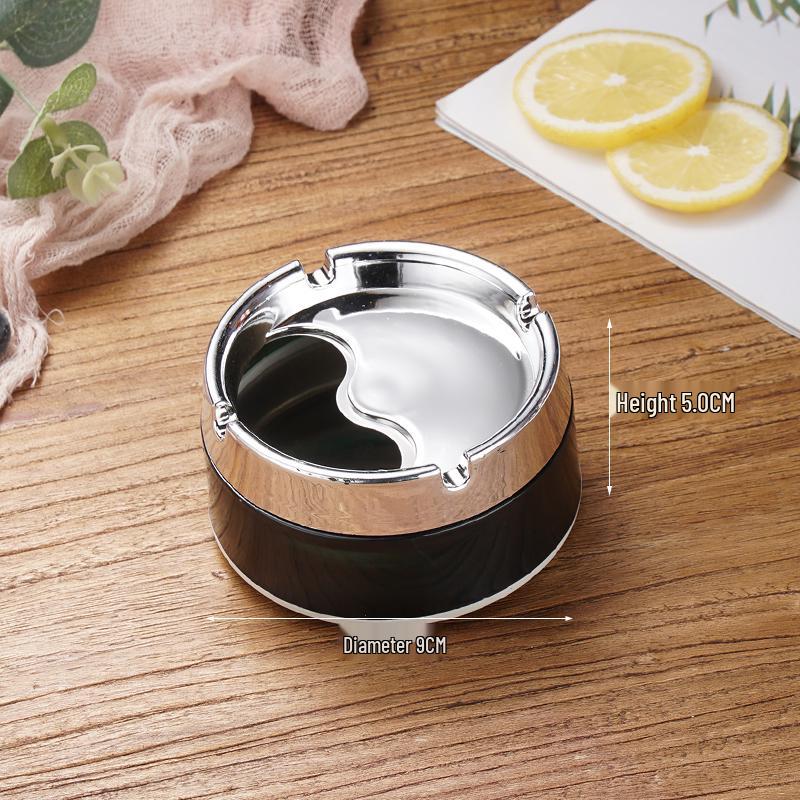 Creative Stainless Steel Ashtray with Lid - Anti-Fly, Ideal for Office, Bathroom, or Living Room