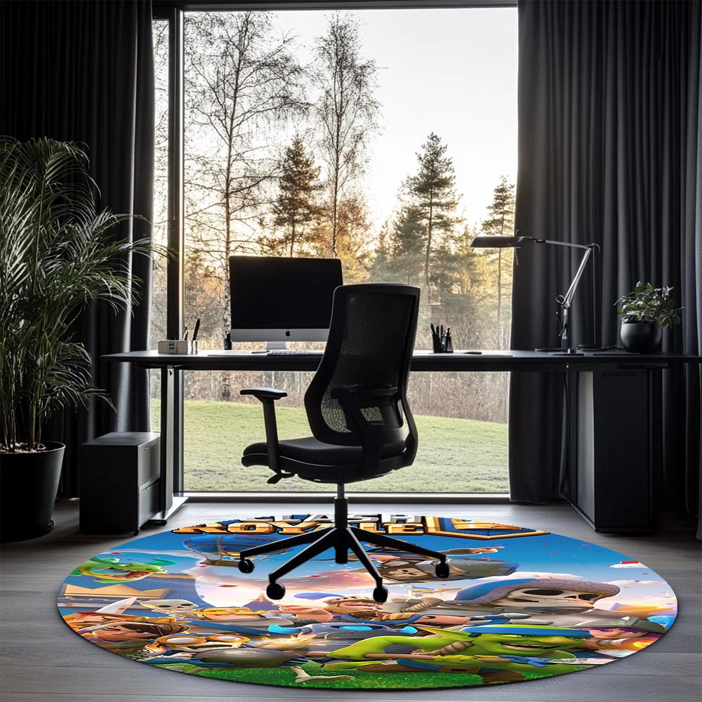 Clash Royale Printed Round Rug Carpet Chair Rug Area Rug Entryway Doormats,for Office Chair Living Room Bedroom Kitchen Room.