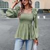 Women's Solid Color Shirt Long Sleeve Top Blouse