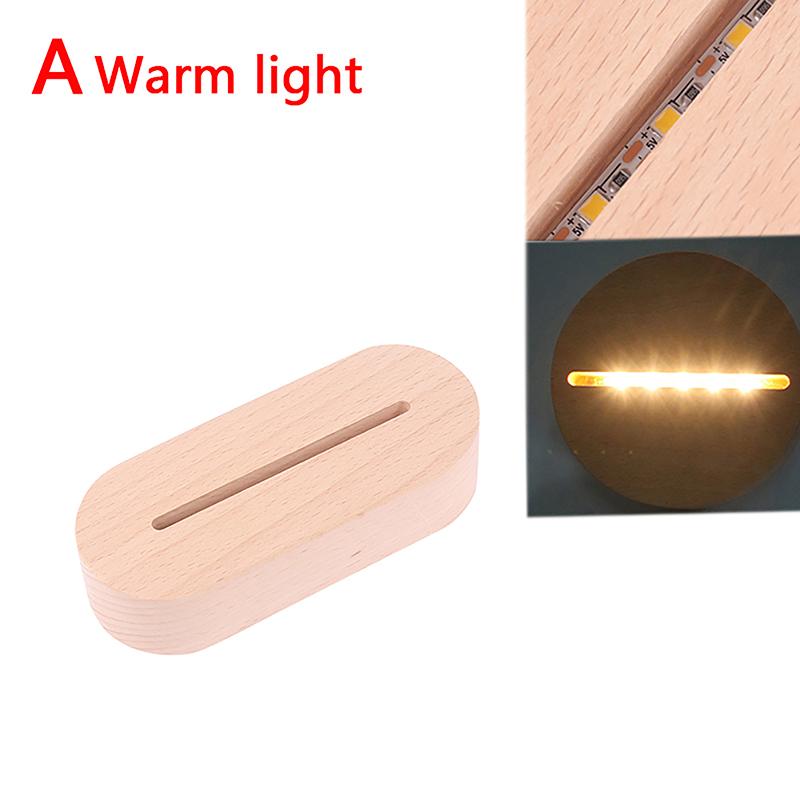 

Светодиодная подставка на батарейках Aaa с деревянной основой для акрилового ночного светильника, подставка для дисплея с подсветкой из дерева