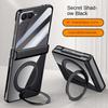 For Samsung Galaxy Z Filp 7 360° Swivel Alloy Bracket Magnetic & Bracket & Ring 3-in-1 Tempered Glass Film Anti-Drop Phone Case
