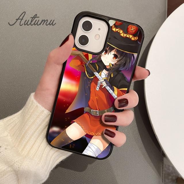 Anime megumin konosuba Etui na telefon dla iPhone 11 12 13 14 Pro Max mini X XR XS SE 2020 5 6S 7 8 Plus Samsung Galaxy S21 S22 Pokrowiec
