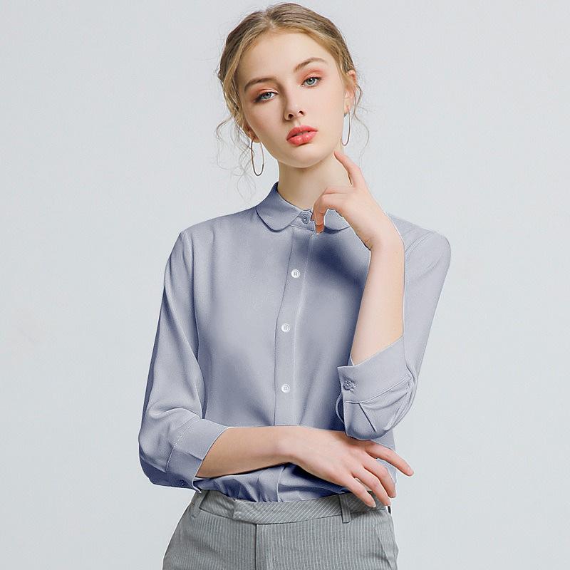 Shirt Women's Long Sleeve Occupational Commuter Interview Non-ironing Women's Shirt Work Clothing Wholesale Embroidery Logo Professional Clothing