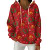 Women's Fashion Casual Christmas Print Pullover Long-Sleeve Hooded Sweatshirt