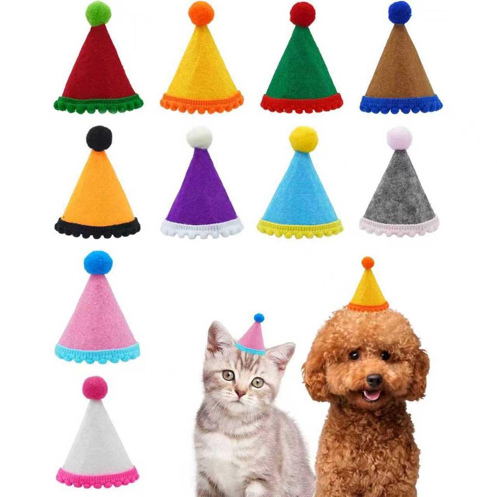 New Pet Christmas Hat & Plush Ball Cat Costume