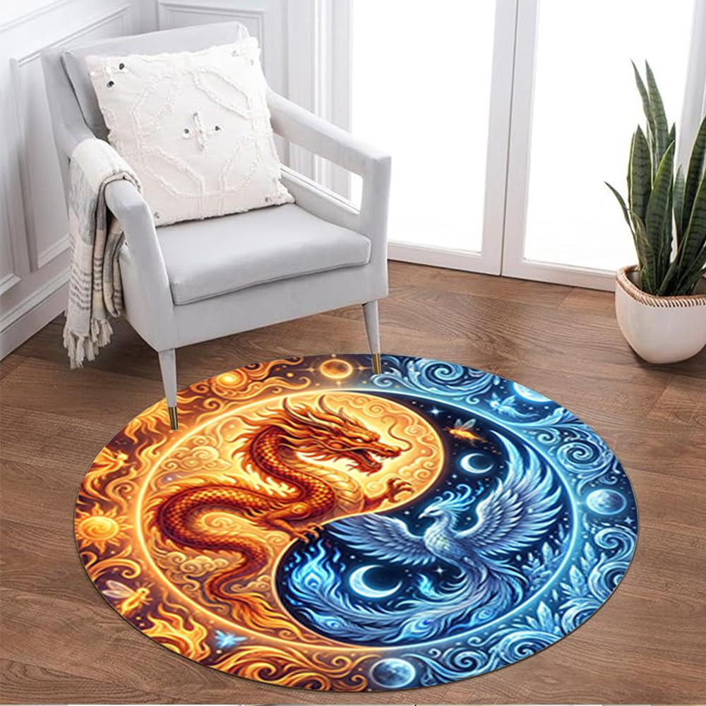 1pc Yin Yang Tree Design Non Slip Home Carpet Living Room Decoration Gift Idea