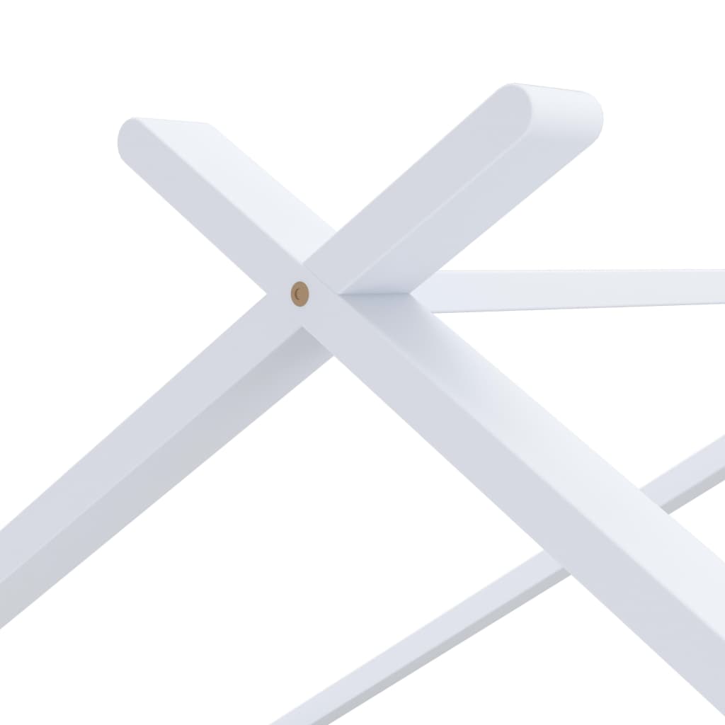 Kids Bed Frame White Solid Pine Wood 90 X 200 Cm