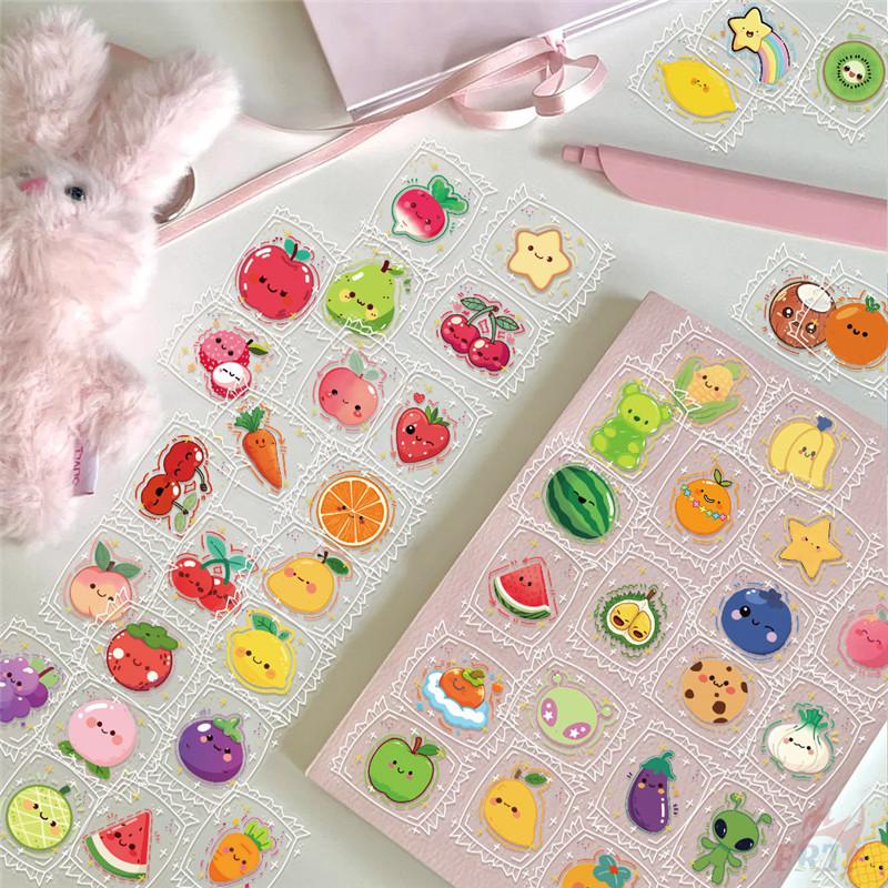 50Pcs/Set Wrapped Candy. Fruit Emoji PET Stickers Waterproof DIY Fashion Doodle Decals Stickers