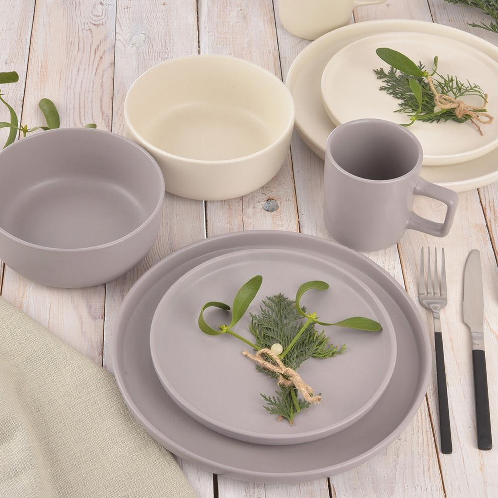 Talerz Deserowy Płytki Mały Na Ciasto Deser Ceramiczny Kremowy 20,5 Cm