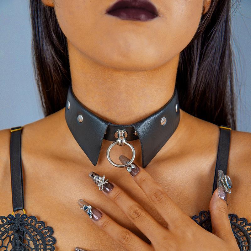 Dark punk metal collar, versatile sweet and cool hip-hop flannel necklace necklace for women