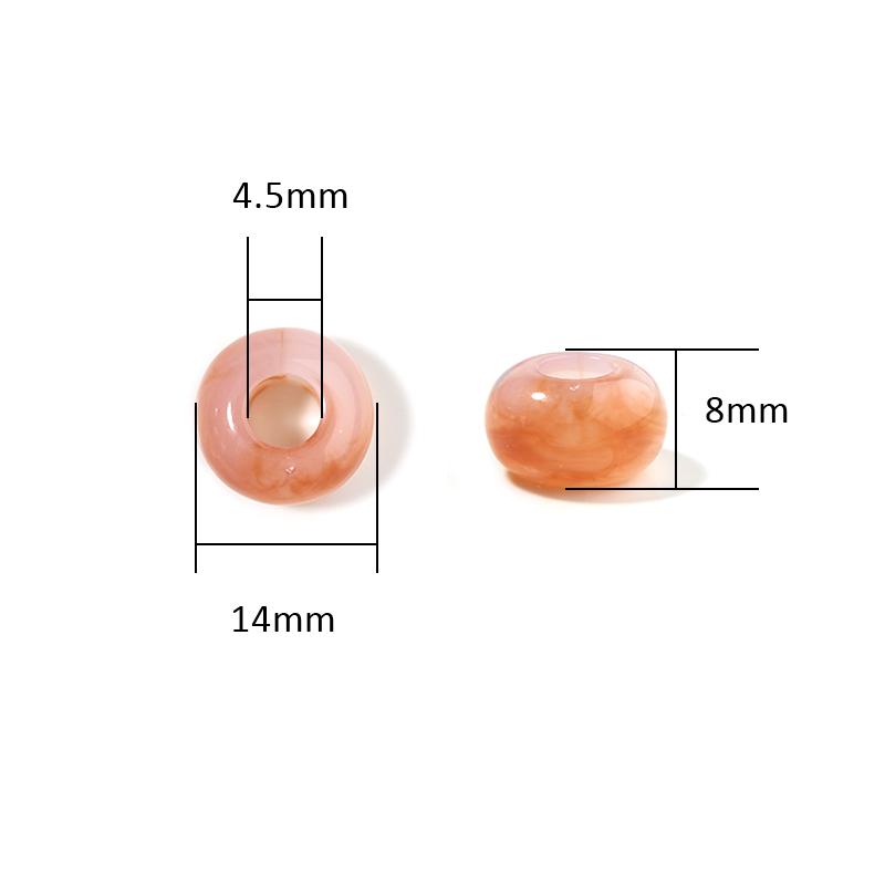 50Pz 14X8mm Perline Acriliche Multicolore Alta Qualità Foro Grande Perline Distanziatrici Sfuse Per Gioielli Fai da Te Braccialetti Collane Accessori