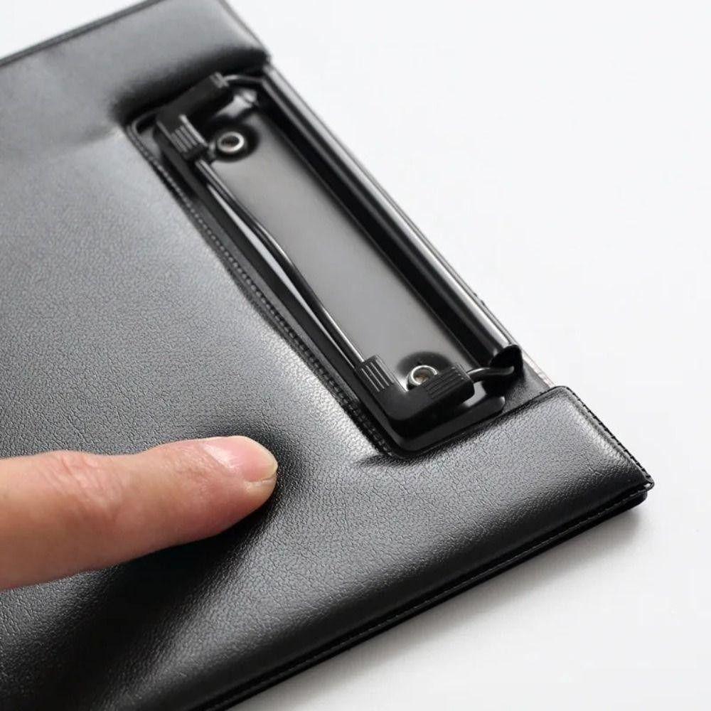 1Pcs Foldable Conference File Folder PU Leather Writing Pad Durable A4 A5 Clipboard Office Supply