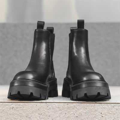Chelsea Boots Men'S Thick-Soled Smoke Boots Fashion Medium Tube Korean Martin Boots 28291-J