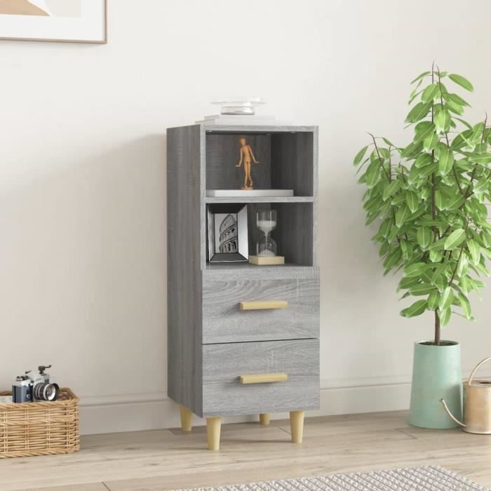 817415 vidaXL Buffet Sonoma Grey 34.5x34x90 Cm Engineered Wood