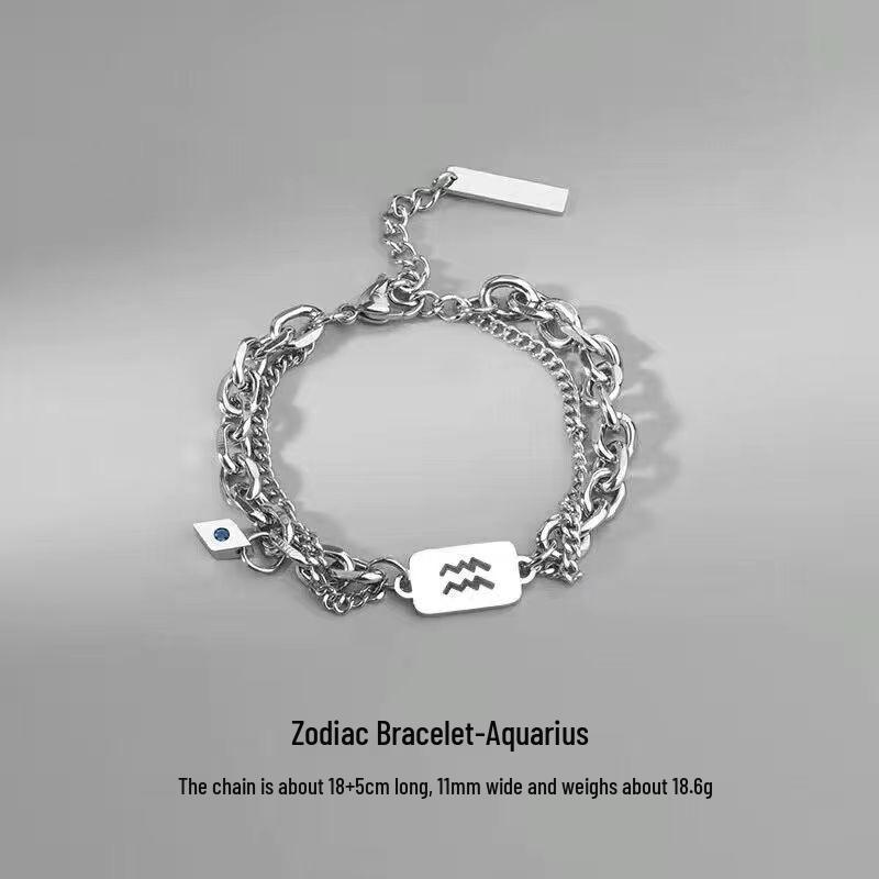 Twelve Constellations Titanium Steel Bracelet: Men's Luxury Jewelry