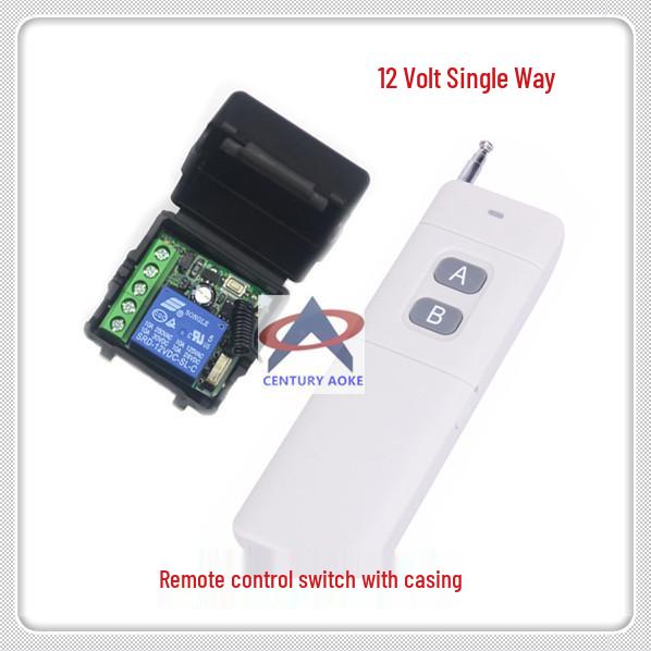 DC 12V Single Channel Learning Remote Control Switch, Long-Range 315/433 MHz, A-On B-Off Single Channel Remote Control Switch