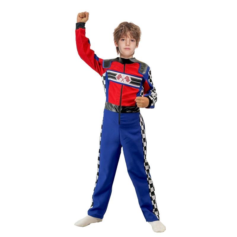2025 New Boy's Race Car Driver Costume for Party Boys Halloween Finish Line Racer Outfits Carnival Easter Purim Fancy Dress