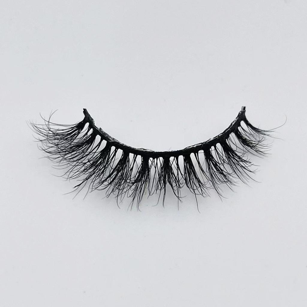 New Product 12mm Natural Mink Hair False Eyelashes European And American Eyelashes Hard Stem Short Eyelashes False Eyelashes