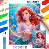 Ariel Little Mermaid Oil Painting Art Kit Handmade Painting Diy Home Decoration Ocean Theme Underwater Pearl Gems Decor