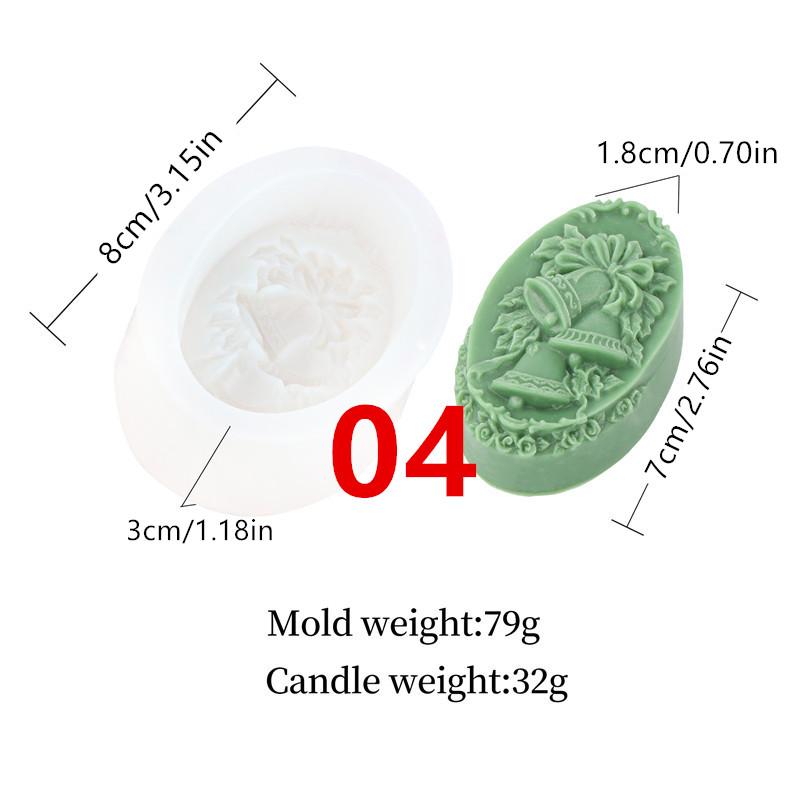 3D Christmas Tree Bell Candle Silicone Mold DIY Santa Claus Christmas Mold  Handmade Cake Candle Mold Gifts Craft Home Decor