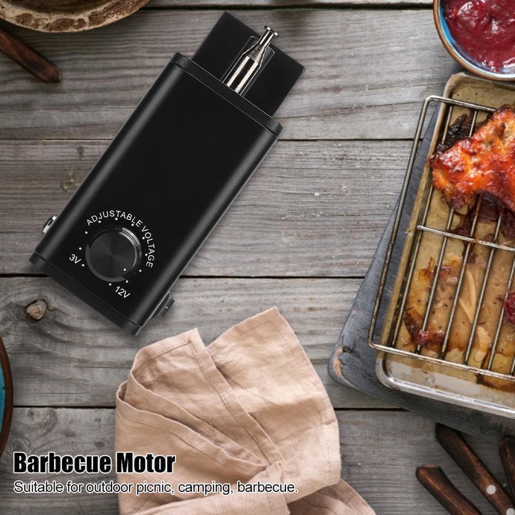 FY-609CP Aluminium-Grill-Ofenmotor mit einstellbarer Geschwindigkeit, BBQ-Werkzeugzubehör 3?12 V US-Stecker 110 V