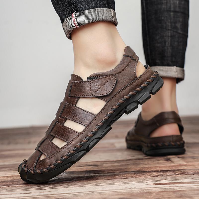 Fashion 38-48 Business Men's Shoes Breathable and Classic Retro Style Adult Formal Office Dress Up Party Summer Sandals Handmade