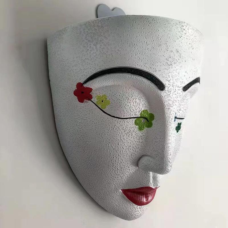 Resin Decorative Vases, DIY Handmade Mask Flower Pots, Indoor Wall Mounted Flower Pots, Outdoor Garden Wall Decorations