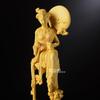 Hanrou Art Sculpture Moon God Ornament Wood Carving Celestial Statue Chinese Mythological Figure Handmade Artwork Gift 18cm X Width 6cm X Depth