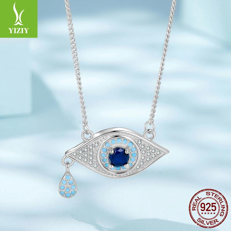 Popular Devil'S Eye Necklace Men'S And Women'S Cross-Border Fashion S925 Sterling Silver Necklace