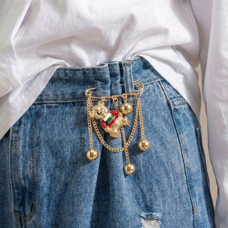 Ozean-Element Brosche für Damen Quasten-Kette Mit Stilvollem Erdbeer-Herz-Design Für Mode