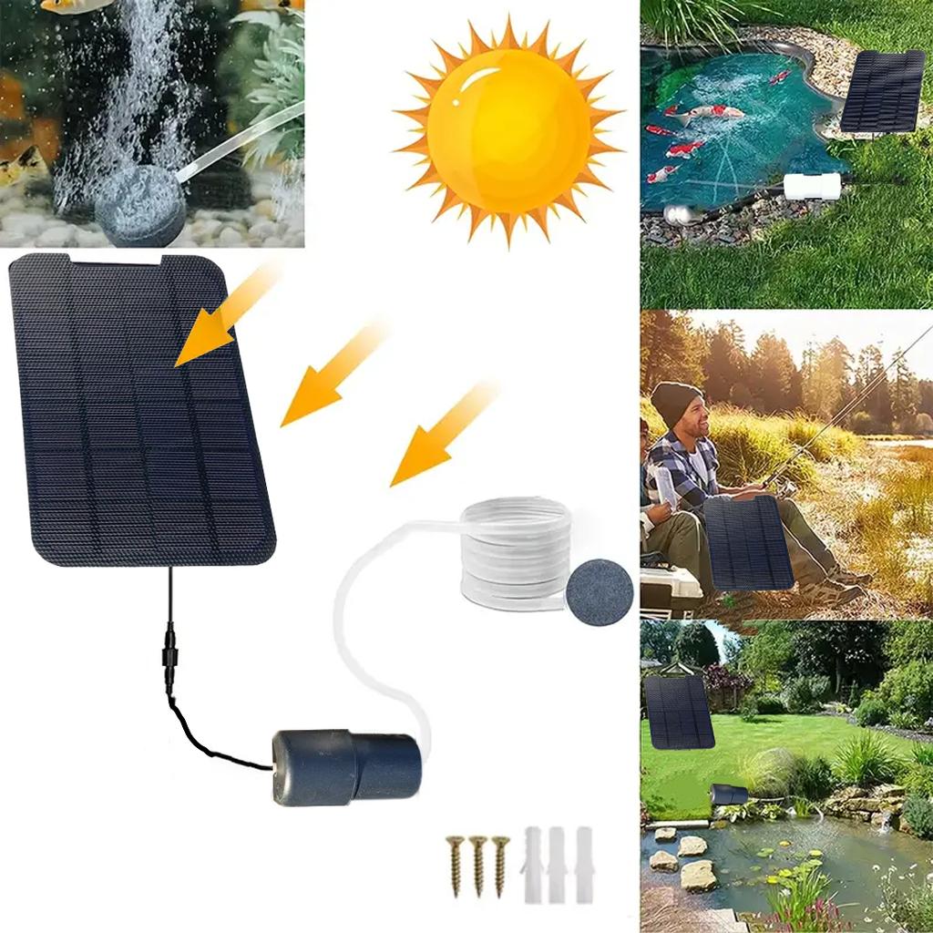 Solární kyslíkové čerpadlo do bazénu Malé akvarijní kyslíkové čerpadlo Nepřetržitě produkuje kyslíkové bublinky ve dne i v noci