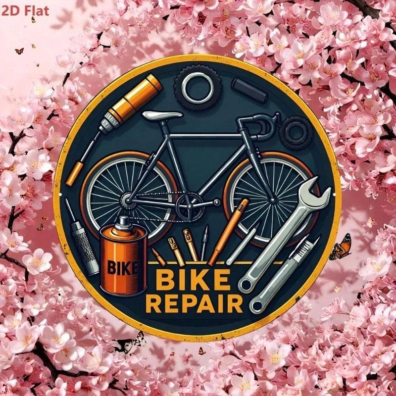

Metal Wall Art Bicycle Repair Garage Bar Home Decor 8 Inch