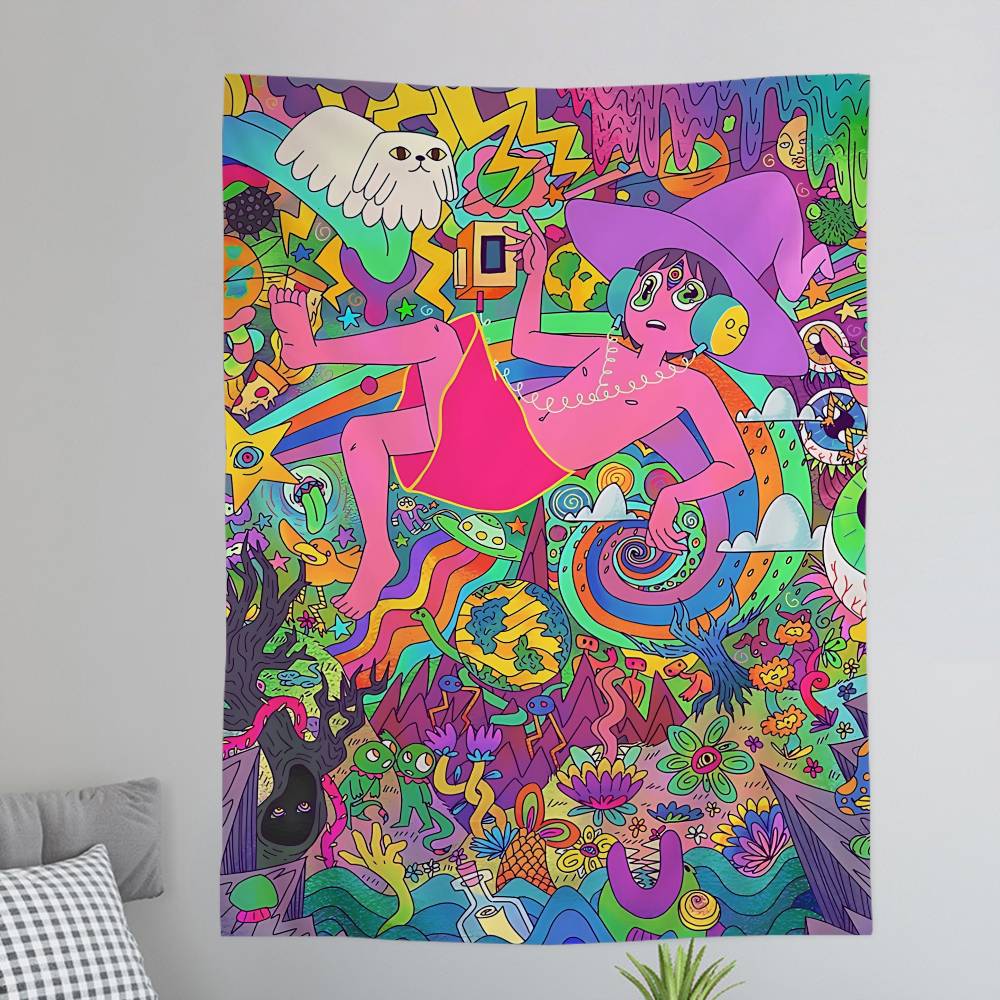 

The MMidnight GGospel Cartoon Tapestry Art Science Fiction Room Home Decor Wall Hanging Home Decor 74x94cm(29x37in)