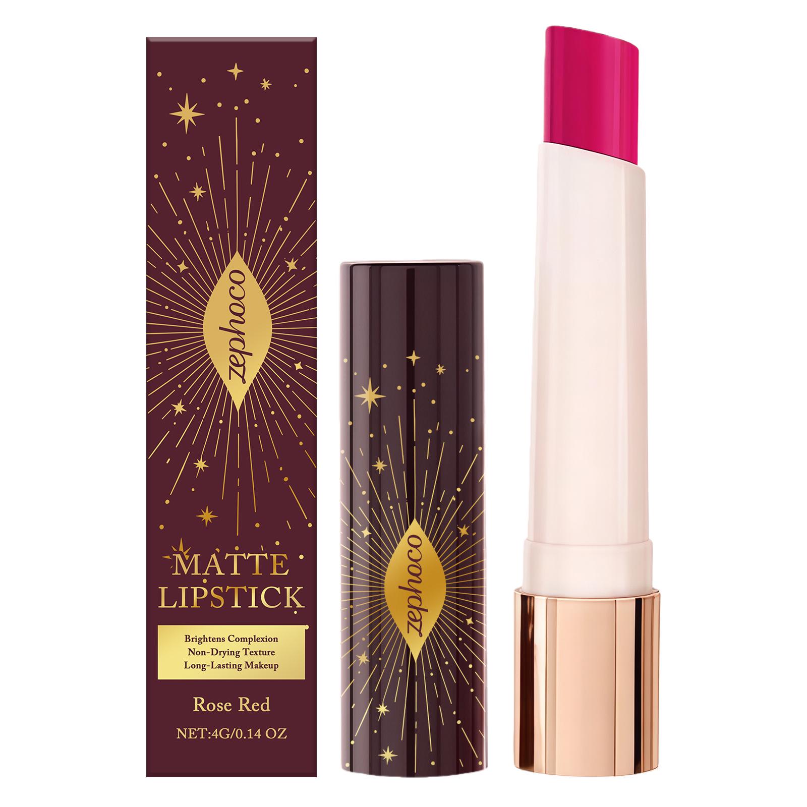 Zephoco Rose Star Velvet Matte Lipstick - Silky, Easy Application, Perfect for Parties